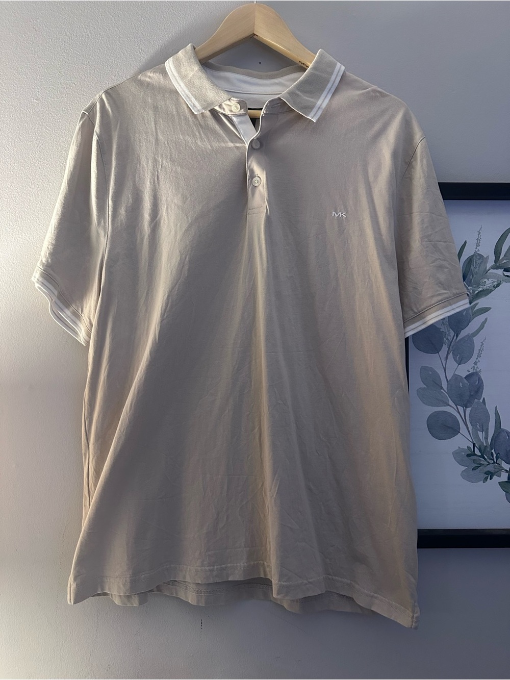 Michael Kors Greenwich Cotton Polo Shirt - Beige - Picture 3 of 9